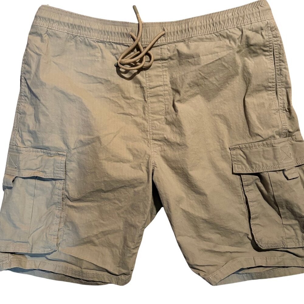 Levi Strauss Signature Cargo Shorts Large Khaki Elastic Waist